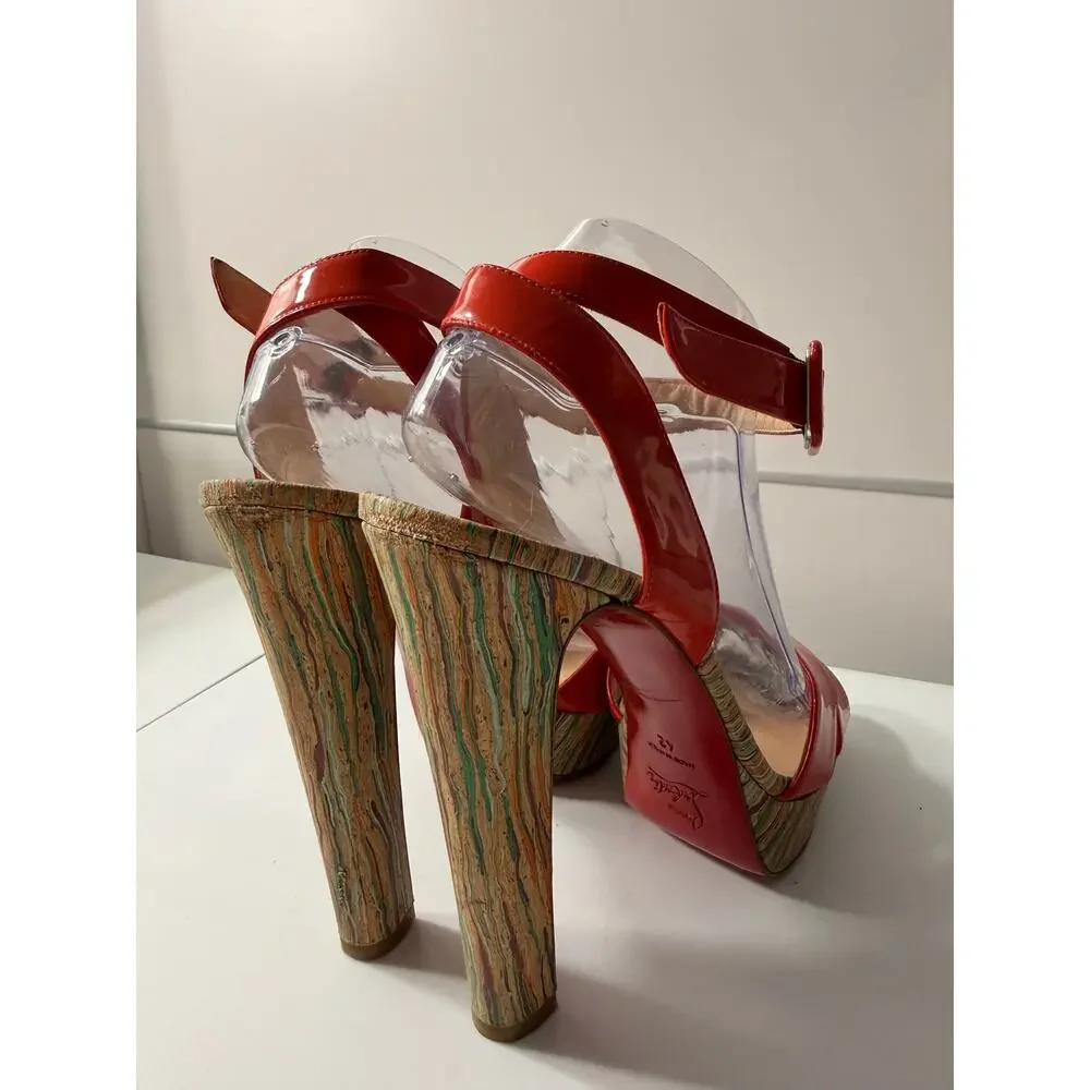 Christian Louboutin Red Patent Platform Heels